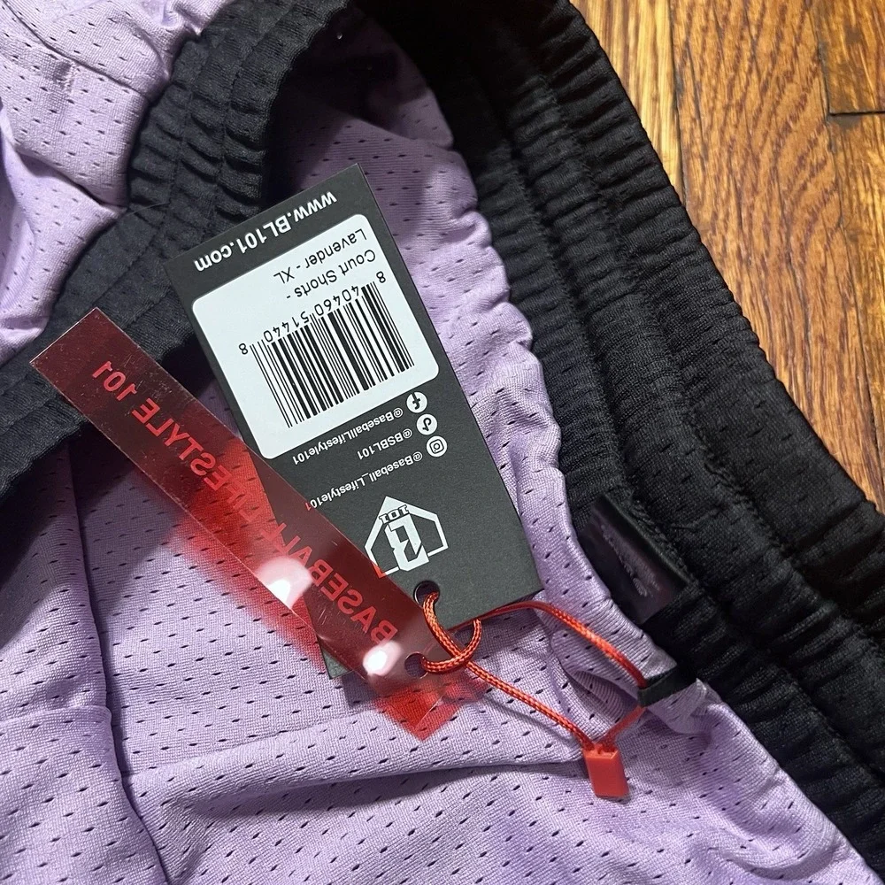 Baseball Lifestyle BL101 Men's Shorts Size XL Purple Athletic Drawstring New